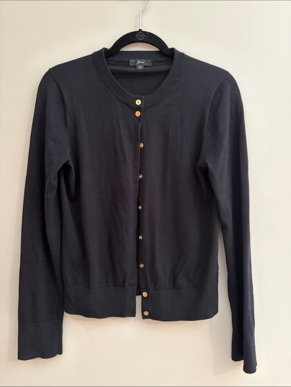 J. Crew Black Cardigan with Gold Buttons